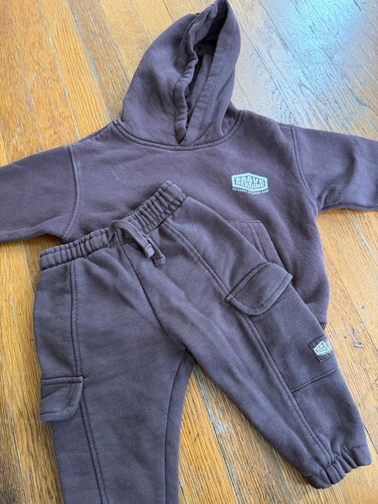 Zara Other - Zara Kids Chocolate Brown Hoodie & Cargo Joggers Set